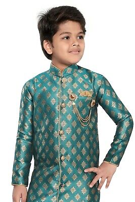 BOYS wedding Sherwani Suit partywear emerald green Indian blazer jacket UK sizes