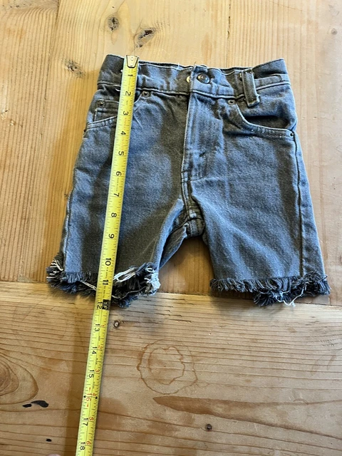 Vtg 80’s Little Levi’s Black Tab Cut Shorts Size 5 Black Denim