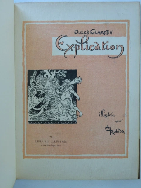 Estampe Originale De 1894 - Eau-forte Par Albert Robida 'Le Bibliothécaire Hypnotiseur' - Très Bon état
