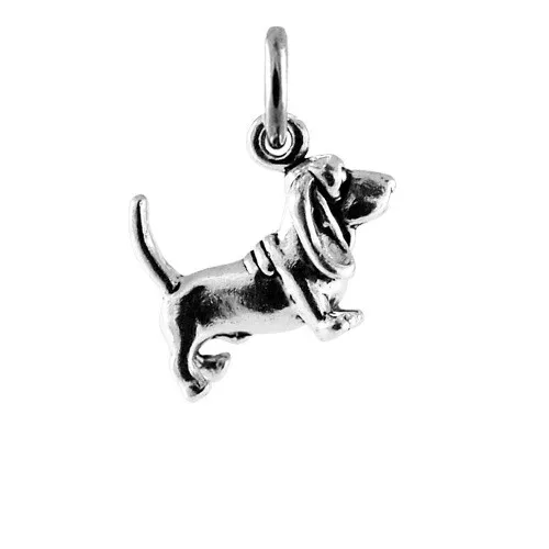 Sterling Silver Basset Hound Dog Charm Dogs Charms