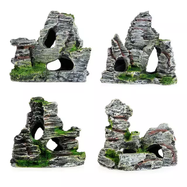 Aquarium Mountain Ornament Fish Tank Decor Decoration View Stone Cave Rock