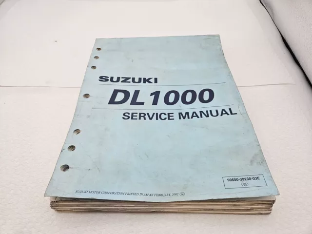 2002 Suzuki DL1000 V-Strom 1000 Shop Repair Service Manual 99500-39230-03E Read