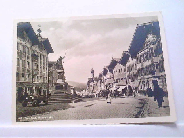 AK Bad Tölz in Bayern, Marktstraße, Strassenpartie, Echte Fotografie.