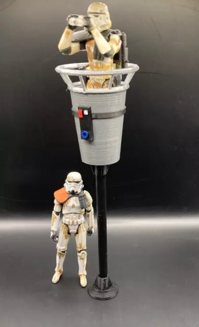 CUSTOM STAR WARS YAVIN 4 SENTRY TOWER for 3.75" FIGURE DIORAMA SCI FI GI JOE CUSTOM STAR WARS YAVIN 4 SENTRY TOWER for 3.75" FIGURE DIORAMA SCI FI GI JOE