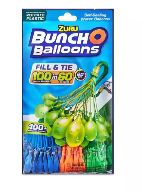 Rapid Filling Water Balloons - Zuru Bunch O Balloons - (100 Count x 3 Packs)