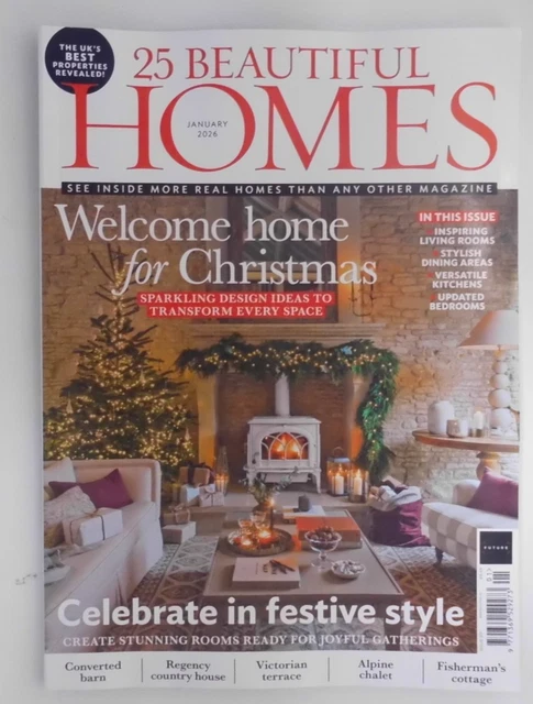 25 BEAUTIFUL HOMES magazine Jan 2026 Converted Barn, Victorian Terrace ...