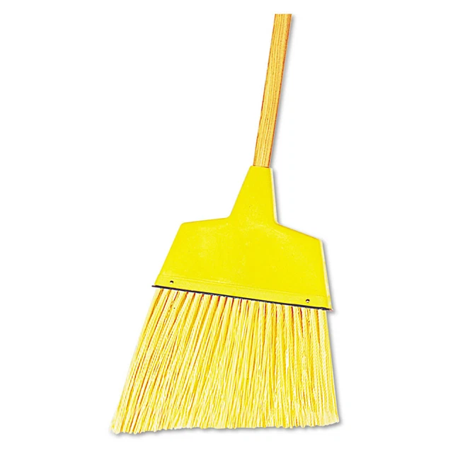 Boardwalk 932A 12-Pc. Plastic Angler Brooms w/ 53 in. Wood Handle - Yellow New