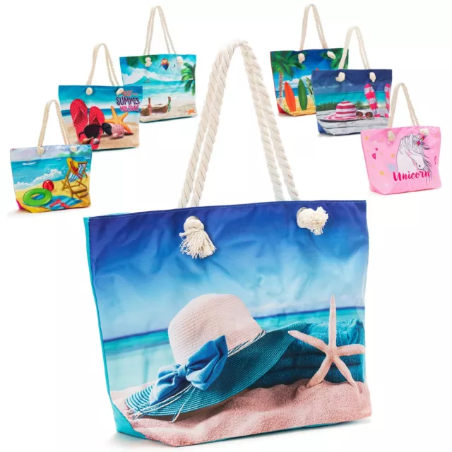 Women's Canvas Tote Shoulder Handbag Travel Shopping Beach Pool Bag New