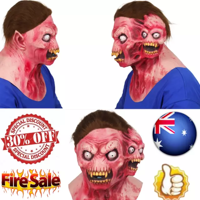 Scary Zombie Mask Halloween Horror Dead Monster Creepy Bloody Vampire Demon Mask