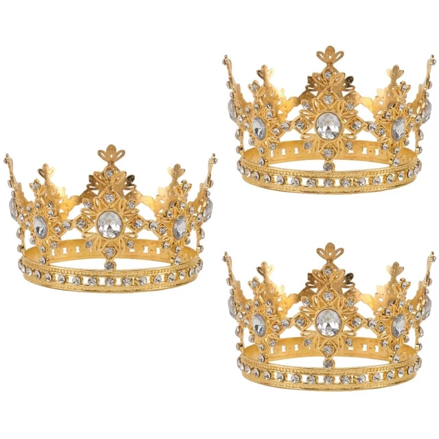 3 PC Golden King Crowns Children's Princess Outfits Girls Dessert