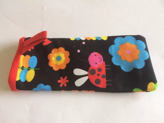 Handmade Child's Glasses Case Ladybird And Flowers