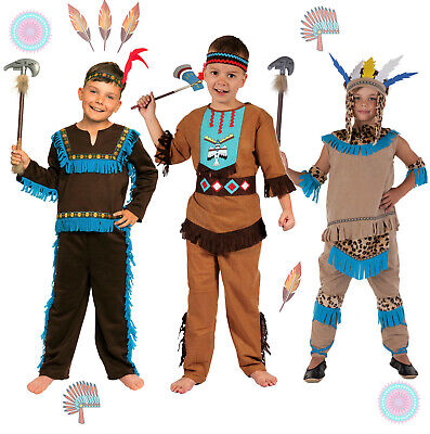M Herren L Karneval Mottoparty 4 tlg S Indianer Kostüm 
