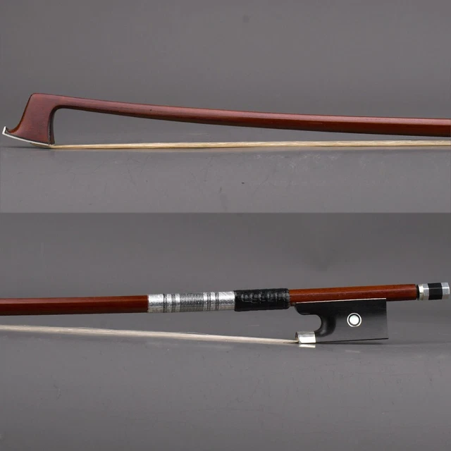 MASTER OCTAGONAL IPE Violin Bow 4/4 Ebony Parisan eye Frog Silver Part