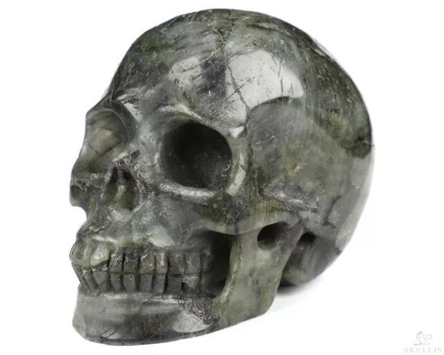4.1" Labradorite Hand Carved Crystal Skull, Realistic, Crystal Healing