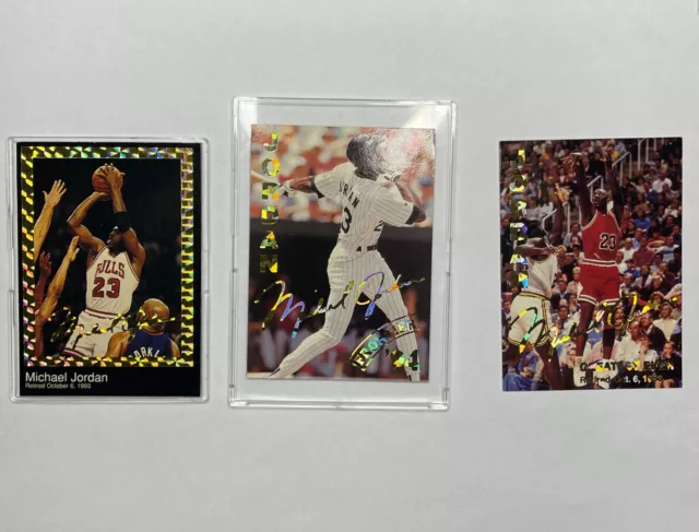 Michael Jordan Rare Promo 3 Card Lot 93-94 Frontier, National Sports Collectors