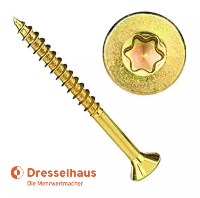 SPANPLATTENSCHRAUBEN Dresselhaus JD-79 Torx Teilgewinde Holzschrauben Verzinkt