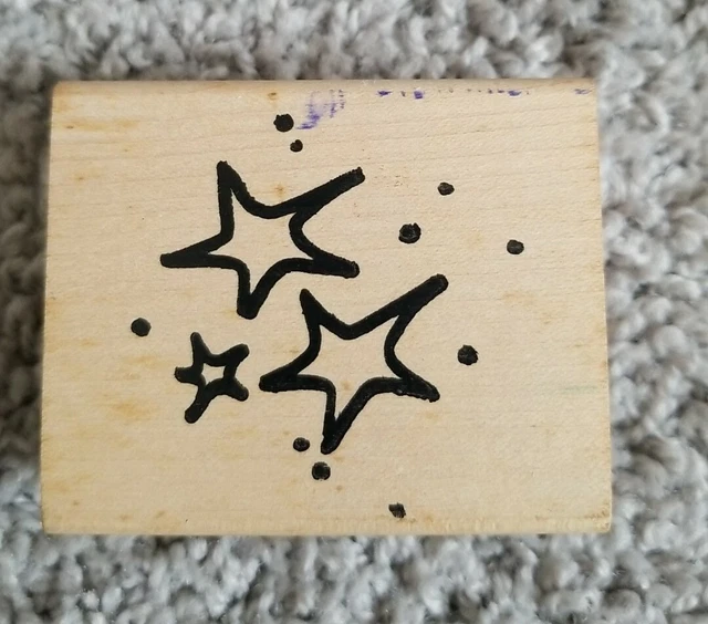 Denami Design Rubber Stamps COLLAGE BACKGROUND SKY STARS & DOTS #1171