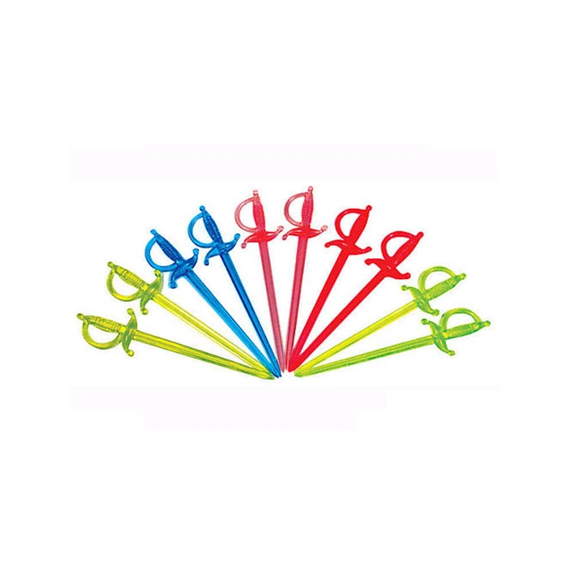 Goldmax 20011 Assorted Neon Plastic Sword Picks - 1000 / BX