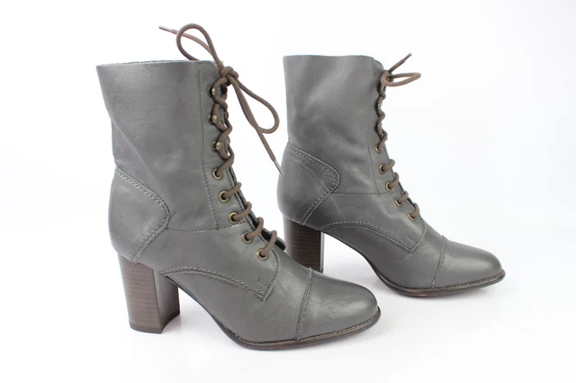 Bottines à Lacets PROMOD Cuir Gris T 36 EXCELLENT ETAT