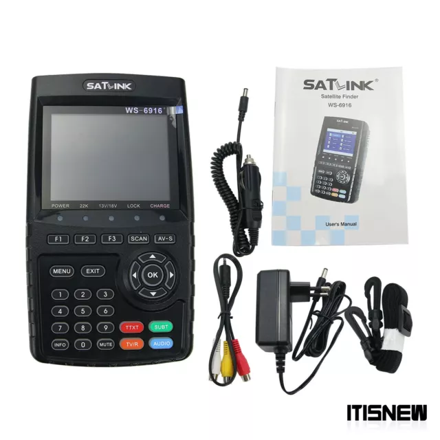 Original SATLINK WS-6916 DVB-S S2 HD Satellite Finder Meter with MPEG-2 MPEG-4