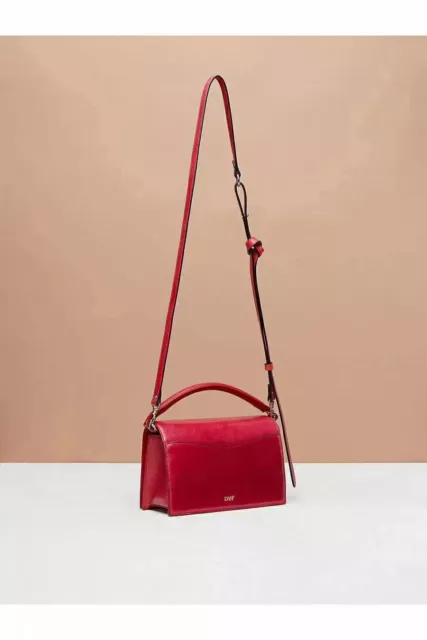 DVF Diane von Furstenberg Women's Red Bonne Soirée Shoulder Bag MSRP$498