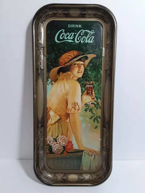 1916 Coca Cola Tray Elaine Antique Girl With Flower Basket WW1 1972
