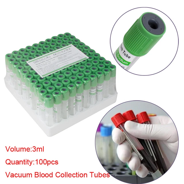 CAREJOY VACUUM BLOOD Collection Heparin Sodium Tubes 12x75mm 100pcs