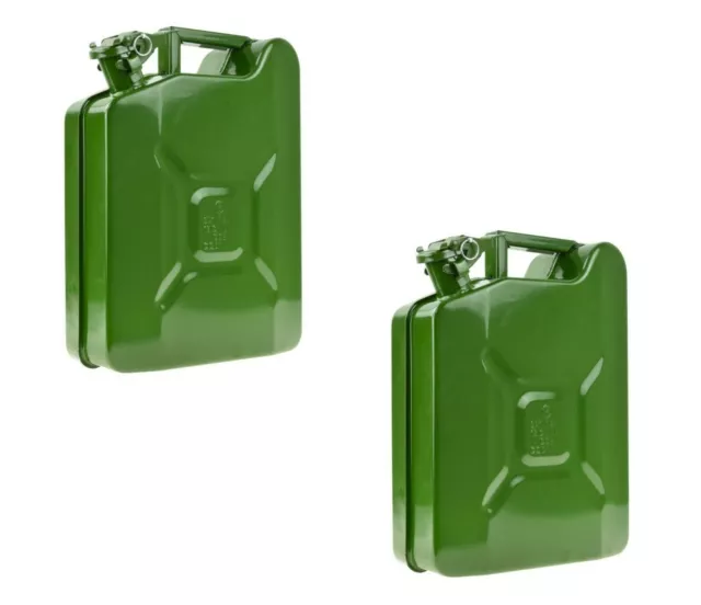 2 X Metallkanister Tôle Acier Essence Bidon Métal Jerrycan Diesel 20 L