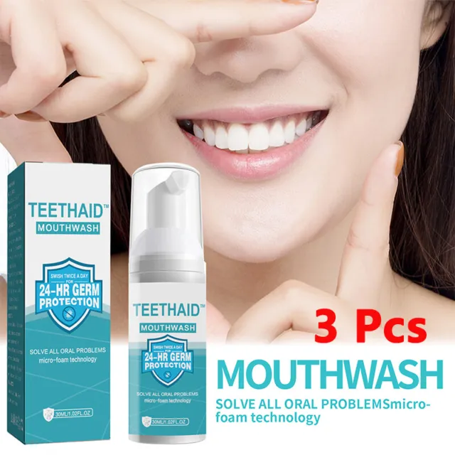 3X enjuague bucal Teethaid, espuma blanqueadora dental como nuevo espuma eliminación mancha cuidado oral ◁