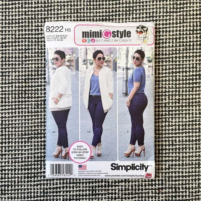 SIMPLICITY 8222 SEWING Pattern Mimi G Bomber Jacket Skinny Jeans NEW SIMPLICITY 8222 SEWING Pattern Mimi G Bomber Jacket Skinny Jeans NEW