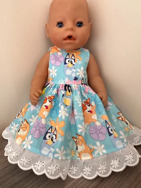 dolls clothes made to fit 43cm Baby Born Dolls (size Med). Sleeveless Dress