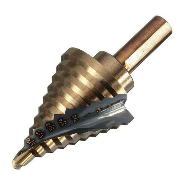 Spiral Grooved Step Drill Bit High Speed Steel 1/4" To 1-3/8" Two-flute Design 3