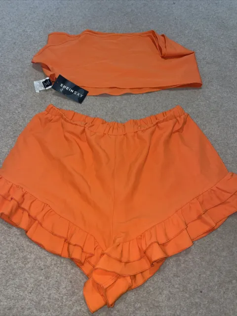 LADIES MATCHING SHORTS and top set size X4 XL- by shein £4.99 - PicClick UK