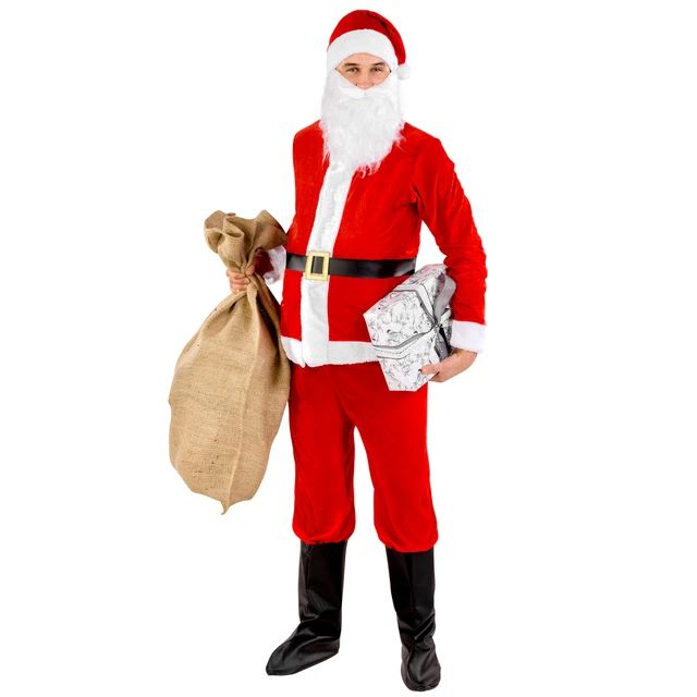Costume da uomo Babbo Natale Vestito adulti santa claus travestimento natalizia