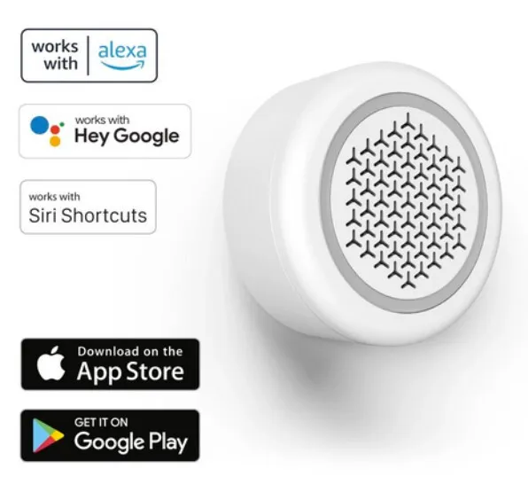 Hama WLAN Alarmsirene WiFi Smart Sirene Temperatur Luftfeuchtigkeit Sensor DU