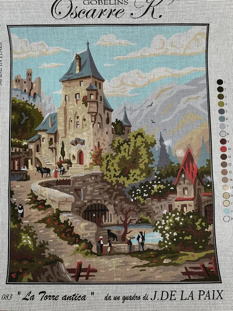 Lona de aguja 20x24 pulgadas la torre antigua lona solamente