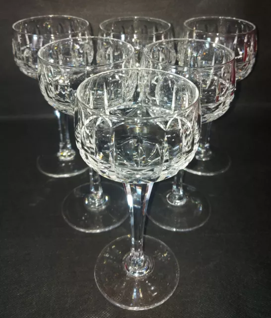 Royal Brierley Crystal Glasses X 6 Marlborough Hock Wine Hand Cut Signed