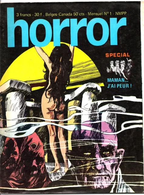HORROR revue bande dessinée pour adultes n° 1 année 1972 très bon état