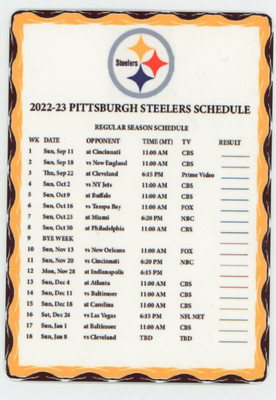 PITTSBURGH STEELERS FOOTBALL - 2022/2023 Large METAL Magnet Schedule $17.99 - PicClick