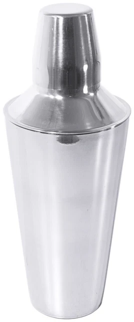 Cobbler Cocktailshaker, dreiteilig, aus Edelstahl, hochglänzend, 0,8 l Volumen