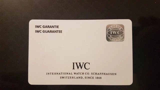 Carnet De Garantie Et Service IWC Original De 2002 - Pour Montres IWC, Sans Emballage, état Neuf