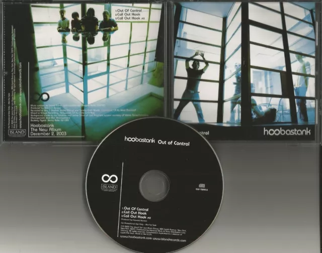 HOOBASTANK Out of Control RARE 3TRX USA PROMO Radio DJ CD single 2003islr15892