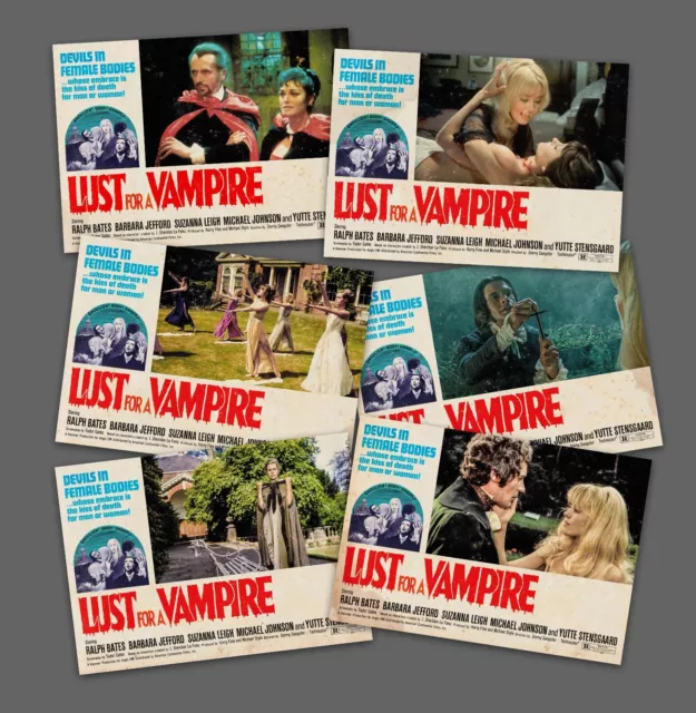 LUST FOR A VAMPIRE Lobby cards set FOH print HAMMER HORROR FILMS