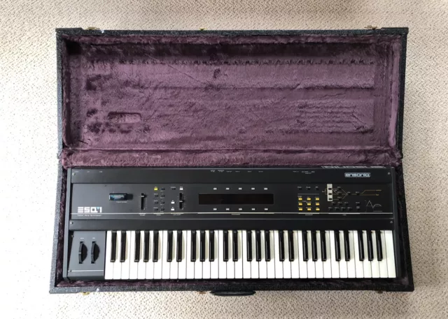 Ensoniq ESQ-1 Wave Synthesizer Synth Keyboard With Case Includes Cartridge VTG