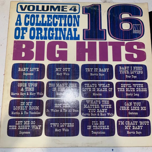 VARIOUS ARTISTS Motown LP A COLLECTION OF ORIGINAL 16 BIG HITS: VOLUME 4 (2)