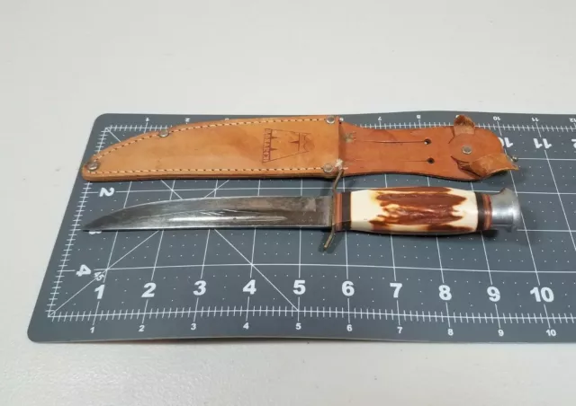 Vintage Monarch Fixed Blade Hunting Knife 2131 Japan W/ Sheath