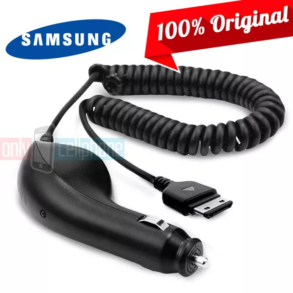 NEW OEM Samsung Car Charger w/ S20-Pin Coiled Cable for Omnia Ace Juke BlackJack
