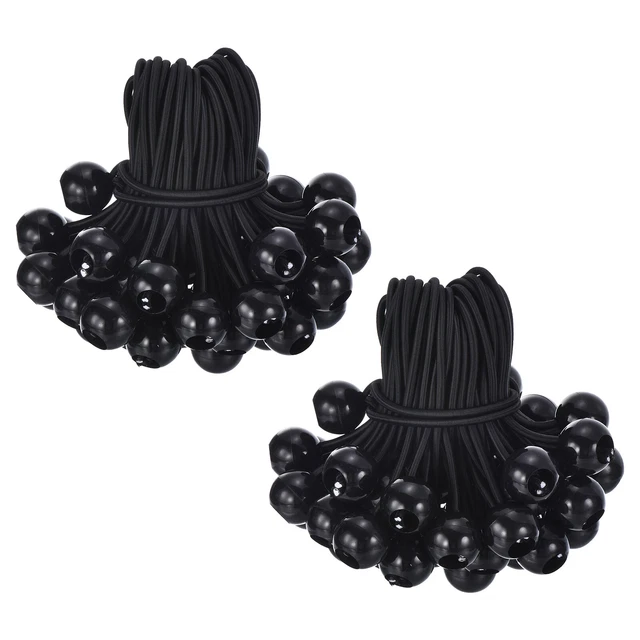 6" Abdeckplane Ball Bungee Cord, 100Pcs Bungee Cords mit Bällen Schwarz