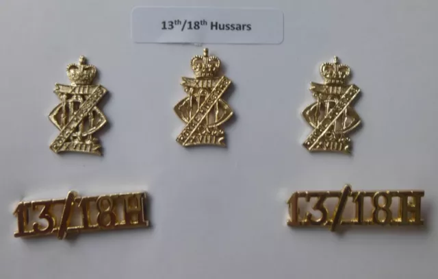 British Army Cap & Collar Badges, Shoulder Titles - The 13th/18th Hussars 13/18H