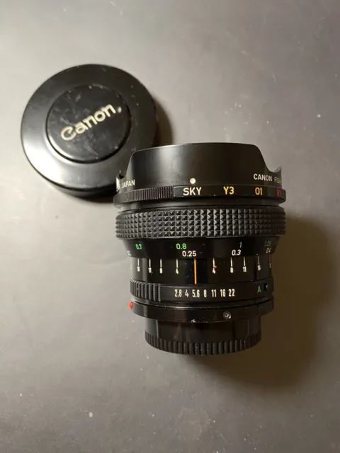 Canon FD 15mm Fisheye F/2.8 Lens Rare Wide Angel Objektiv Analog